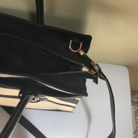 Kate Spade CAMERON Street Stripe Candace Satchel Tote Crossbody Canvas Leather - Picture 11 of 16